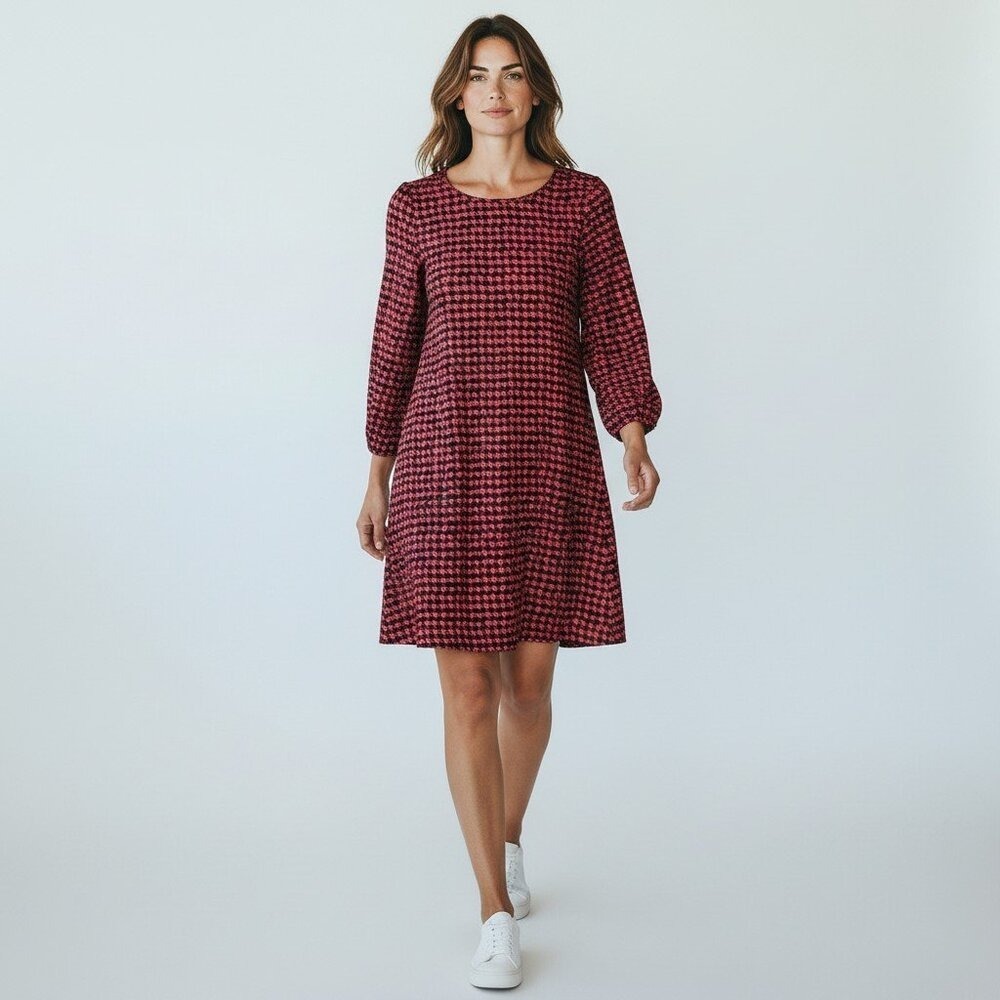 Jude Connally Chloe Red Black Houndstooth Size Medium